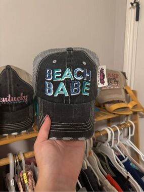 Beach Babe Kids Cap - Black and Teal